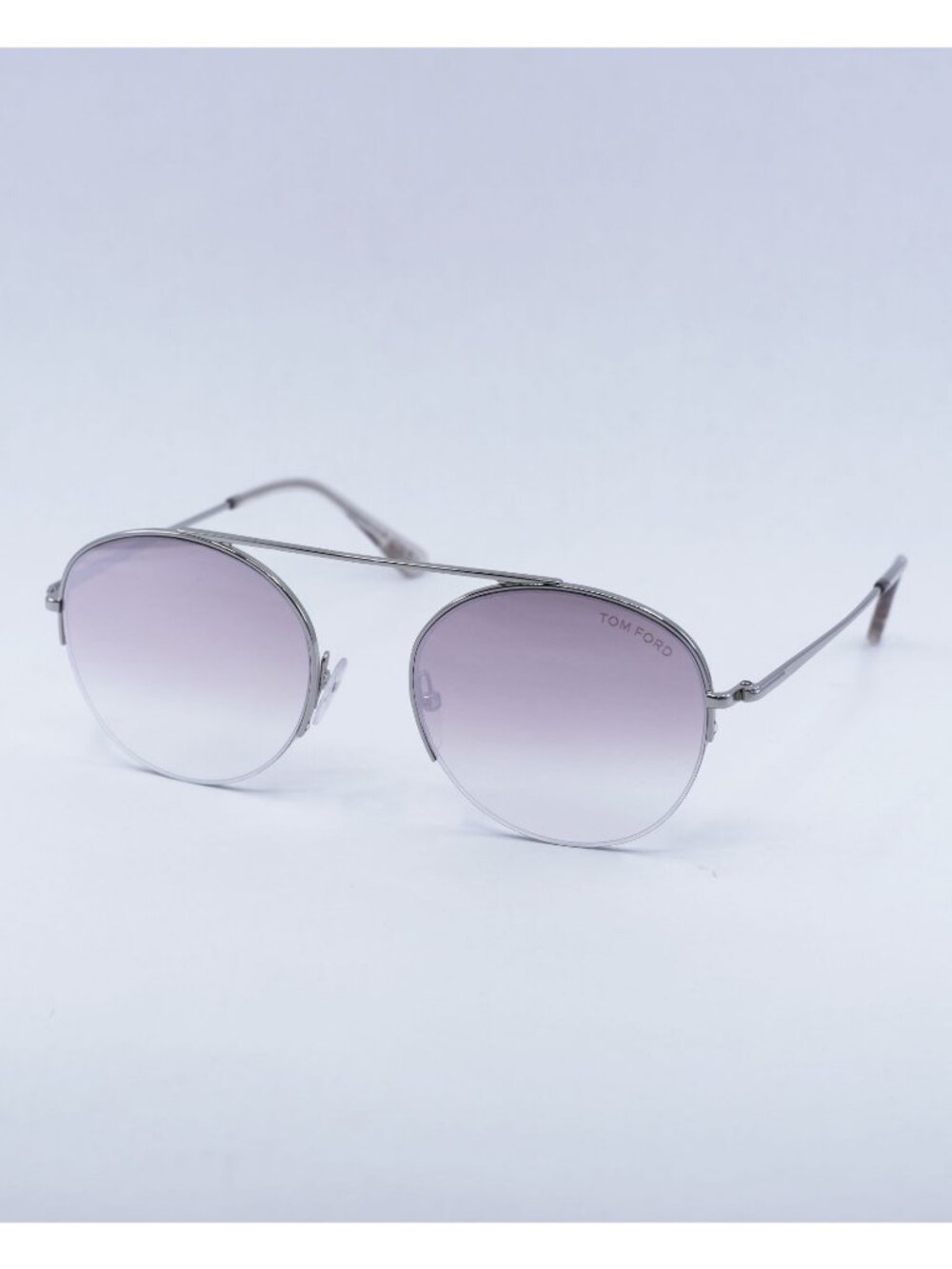 Tom Ford Finn FT0668 16Z Sunglasses Palladium Browline Frame, Pink Lenses
